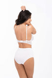 High Waisted Lace Insert Cotton Panties for Everyday Comfort