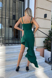 Chic Spanish Style Dress with Ruffled Hem and Lining