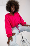 Zippered Hooded Sweatshirt with Ties for Women
