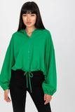 Zippered Women's Hooded Sweatshirt with Tie Bottom