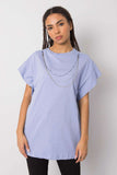Loose Fit Short Sleeve Blouse with Detachable Chain