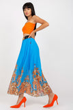 Stylish Long Skirt with Elastic Waist and Decorative Belt