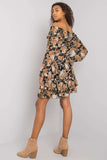 Long Sleeve Dress with Frilled Hem and Spanish Neckline