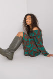 Frill-Trimmed Long Sleeve Dress with Spanish Neckline
