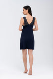 Elegant Lace-Top Nightgown with Padded Cups
