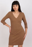 Long Sleeve Pencil Cut Dress with Heart Neckline