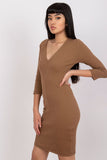 Long Sleeve Pencil Cut Dress with Heart Neckline