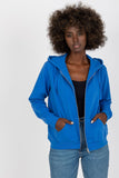 Hooded Long-Sleeve Zippered Sweatshirt with Pockets