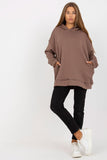 Extended Cut Hooded Sweatshirt with Slip Pockets
