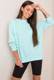 Cozy Long Sleeve Cotton Sweatshirt with Stand-Up Collar