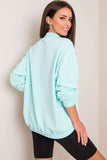 Cozy Long Sleeve Cotton Sweatshirt with Stand-Up Collar