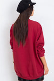 Cozy Long Sleeve Cotton Sweatshirt with Stand-Up Collar