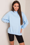 Cozy Long Sleeve Cotton Sweatshirt with Stand-Up Collar