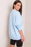 Cozy Long Sleeve Cotton Sweatshirt with Stand-Up Collar
