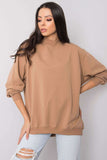 Cozy Long Sleeve Cotton Sweatshirt with Stand-Up Collar