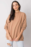 Cozy Long Sleeve Cotton Sweatshirt with Stand-Up Collar