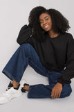 Quilted Long Sleeve Sweatshirt with Ribbed Hem