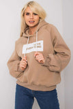 Cozy Long Sleeve Hooded Sweatshirt with Decorative Print