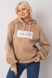 Cozy Long Sleeve Hooded Sweatshirt with Decorative Print