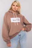 Women's Hooded Sweatshirt with Decorative Inscription