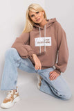Women's Hooded Sweatshirt with Decorative Inscription