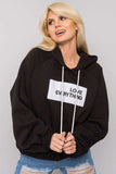 Women's Hooded Sweatshirt with Decorative Inscription
