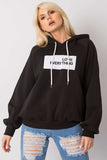 Women's Hooded Sweatshirt with Decorative Inscription