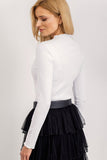Versatile Women's Long-Sleeve Basic Blouse with Chic Edges