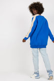 Extended Cut Long Sleeve Sweatshirt with Striped Sleeves