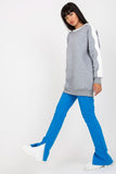 Extended Cut Sweatshirt with Striped Long Sleeves