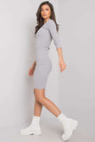 Fitted Pencil Dress with 3/4 Sleeves and Heart Neckline