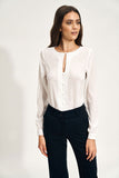 Charming Teardrop Neckline Shirt for Effortless Office Style