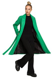 Chic Fleece Coat with Classic Collar and Belted Design