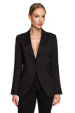 Feminine Waisted Classic Blazer with Patch Pockets