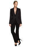 Feminine Waisted Classic Blazer with Patch Pockets