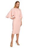 Charming Ruffled Sleeve Dress with Fitted Knee-Length Skirt