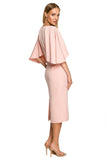 Charming Ruffled Sleeve Dress with Fitted Knee-Length Skirt