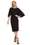 Delightful Ruffled Sleeve Dress with Fitted Skirt