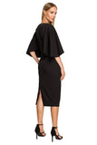 Delightful Ruffled Sleeve Dress with Fitted Skirt
