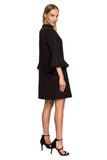 Charming A-Line Dress with Ruffled Sleeves and Ribbon Detail