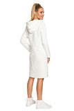 Knee-Length Hooded Dress with Fleece and Kangaroo Pocket