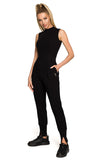 Embroidered Sweatpants with Stylish Slits and Accents