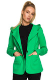 Knitted Fabric Jacket with Hood and Front Pockets
