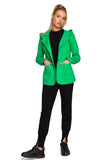 Knitted Fabric Jacket with Hood and Front Pockets