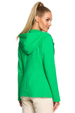 Knitted Fabric Jacket with Hood and Front Pockets