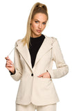 Knitted Fabric Jacket with Hood and Pockets