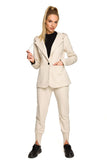Knitted Fabric Jacket with Hood and Pockets