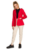 Knitted Fabric Jacket with Hood and Front Pockets