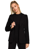 Knitted Fabric Jacket with Hood and Pockets