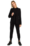 Knitted Fabric Jacket with Hood and Pockets